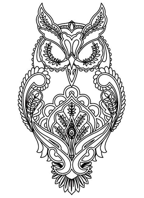 detailed owl coloring pages